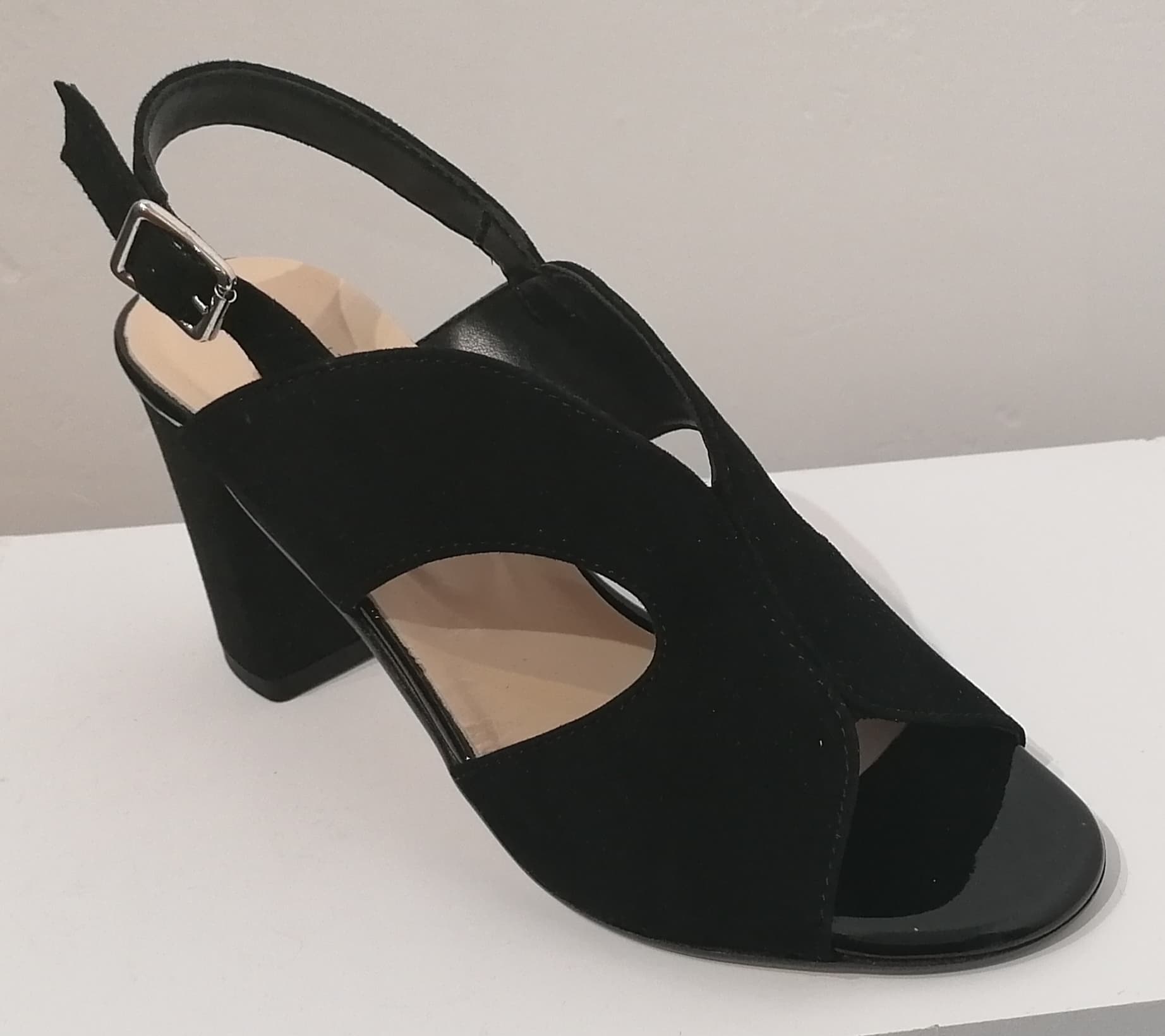 HB Italia – Asia Suede Sling Back Shoe – Black – Elspeth Mills Clothing