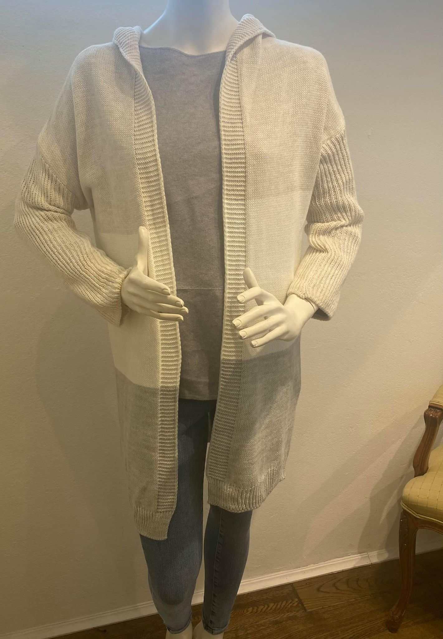 Sarah Tempest – Stripe Hooded Cardigan – Elspeth Mills Clothing