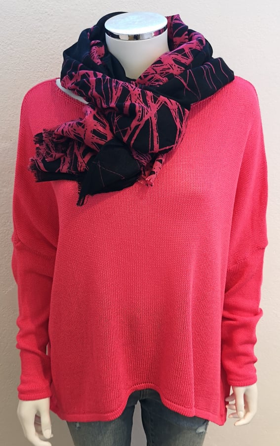 Sarah Tempest – 100% Cotton Star Jumper – Hot Pink – Elspeth Mills Clothing