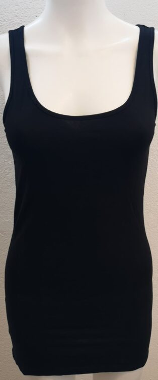 VM- MAXI LONG VEST TOP – BLACK