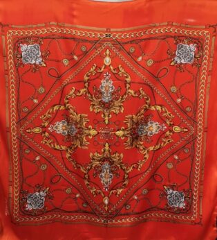 Destello – Chain And Belt Detail Scarf – Orange