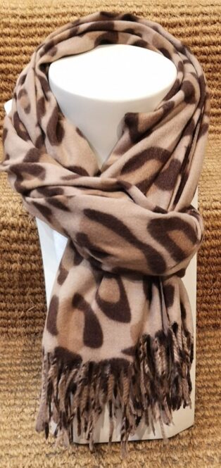 Destello – Animal Print Scarf – Brown