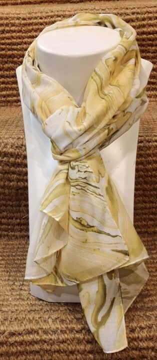 Destello – Swirl Print Scarf – Yellow