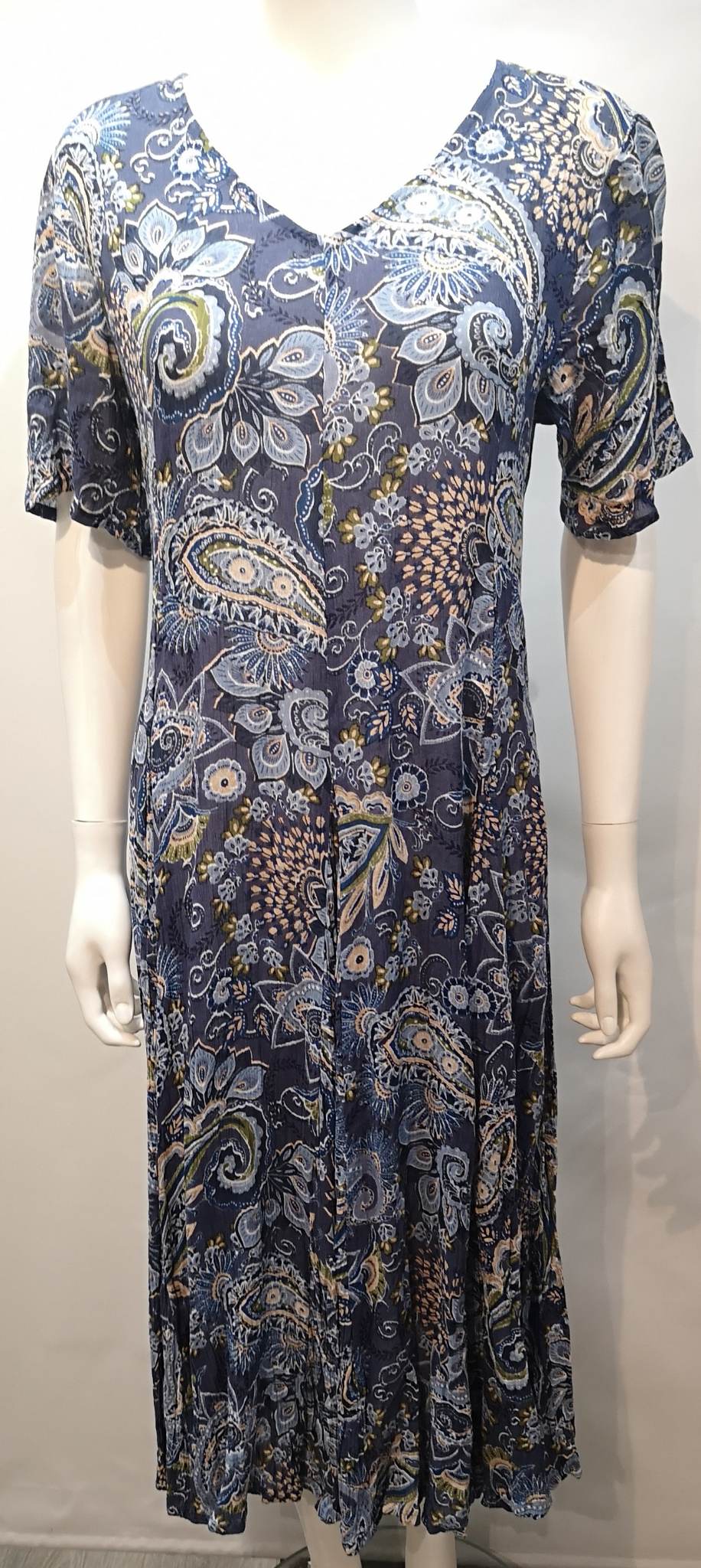 Orientique – Lamu Print Dress – Blue and Pink Print – Elspeth Mills ...