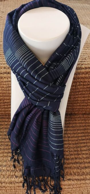 Tara – Cotton Scarf – Navy