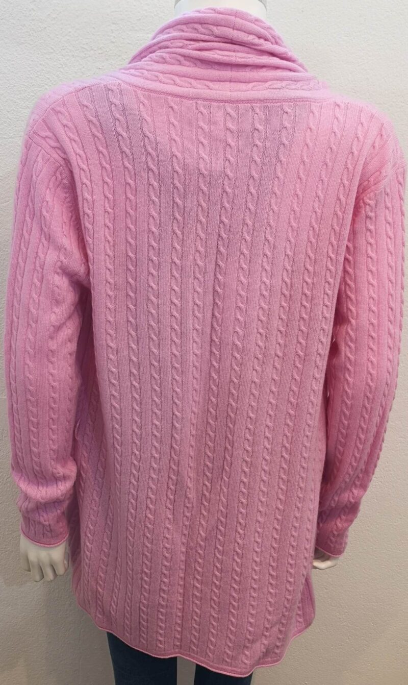 Silver Pink – Cable Cardigan – Pink – Elspeth Mills Clothing