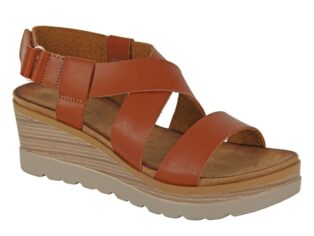 Cipriata – L297LT – Cross Over Wedge Sandal – Tan