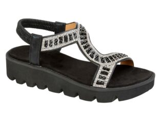 Cipriata – L281A – Halter Back Jewel Sandal – Black