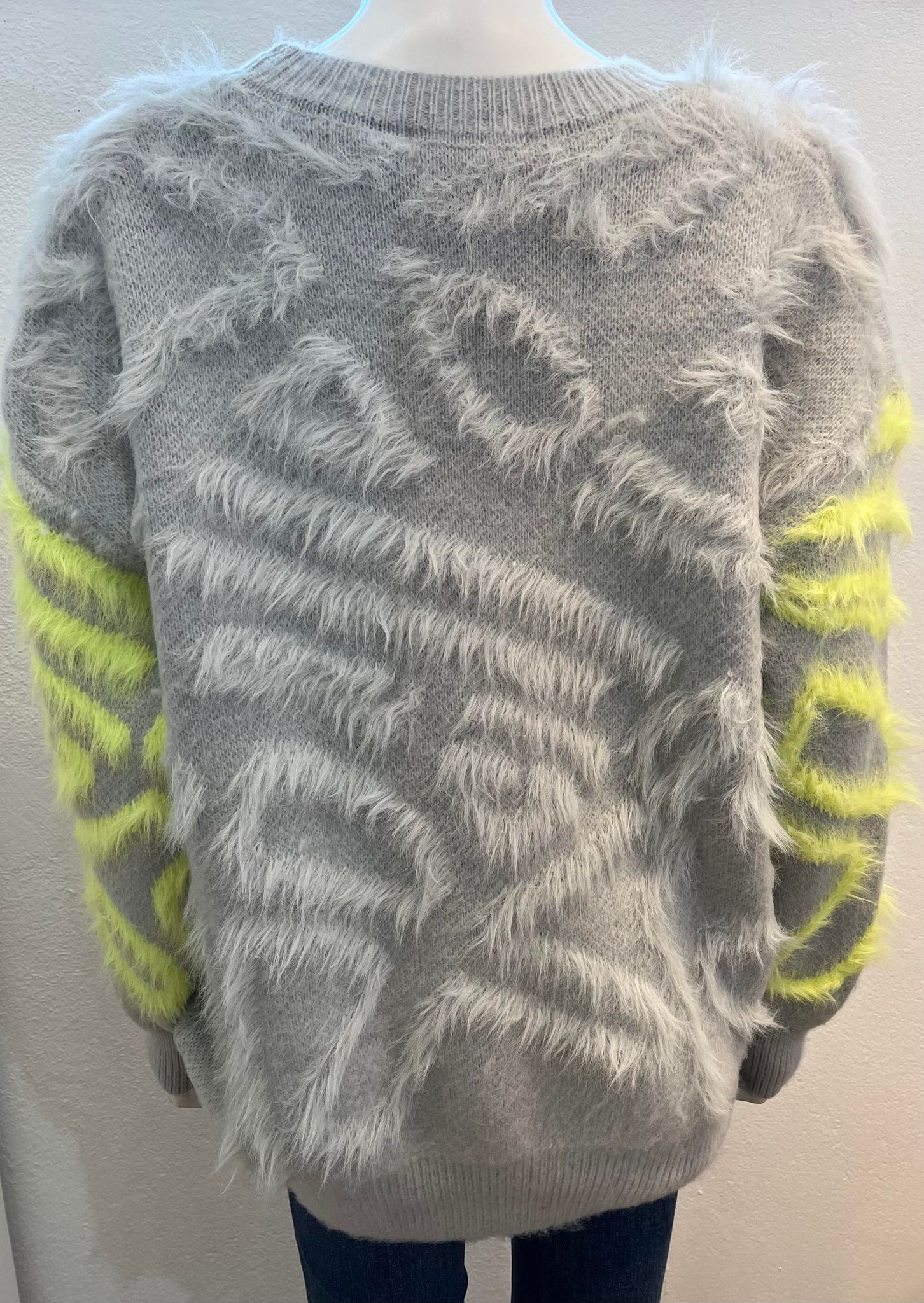 Sarah Tempest – Furry Jumper – LIGHT GREY – Elspeth Mills Clothing