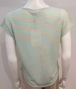 Vero Moda – Gatja Short Sleeve T.Shirt –  Clearwater Pristine and Gold Lurex