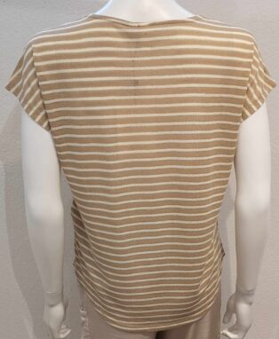 Vero Moda – Gatja – Short Sleeve T.Shirt – Moonlight Pristine  and Gold Lurex