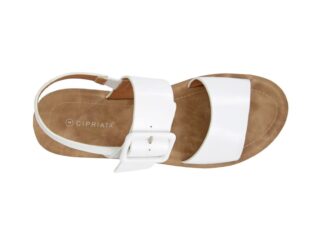 Cipriata – Orfa Buckle Sandal – White