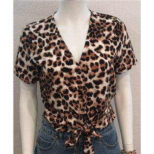 Vero Moda -Easy Joy Tie Shirt – Animal Print