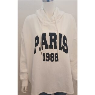 Paris – Distressed Sweatshirt – White