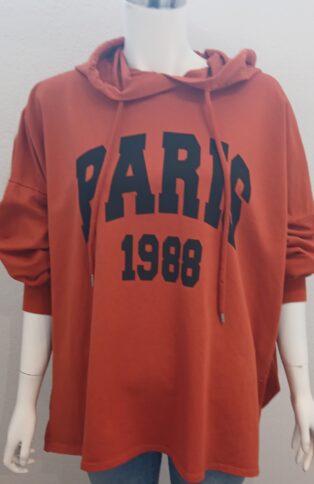 Diverse – Paris Distressed Sweatshirt – Burnt Orange