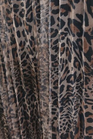 Diverse – Lamiar – Leopard Mesh Skirt Brown