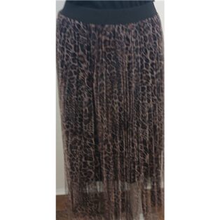 Diverse – Lamiar – Leopard Mesh Skirt Brown