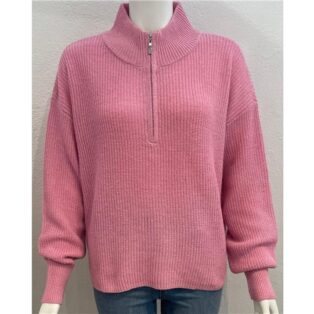 Vero Moda – Zia High Neck Zip Pullover – Fuchsia