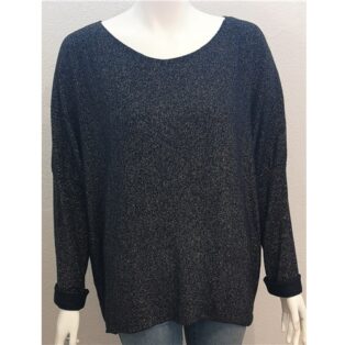 Sarah Tempest –  Hi Lo Sparkle Top Black