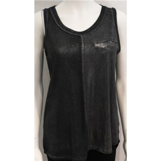 Sarah Tempest – Subtle Hot Print ‘V’ Neck Vest Top –  Black