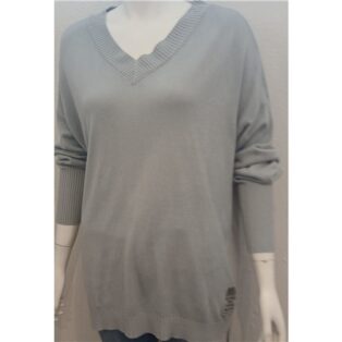 Sarah Tempest -Classic V Neck – Silver Grey