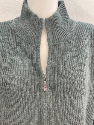 Vero Moda – Zia High Neck Zip Pullover – Balsam Green