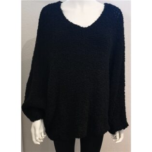 Luxtyle – ‘V’ Neck – Batwing Jumper – Black