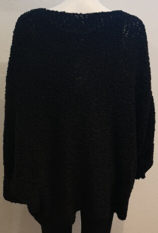 Luxtyle – ‘V’ Neck – Batwing Jumper – Black