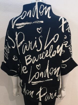 Sarah Tempest – Paris/Barcelona/London Jumper – Black/Beige