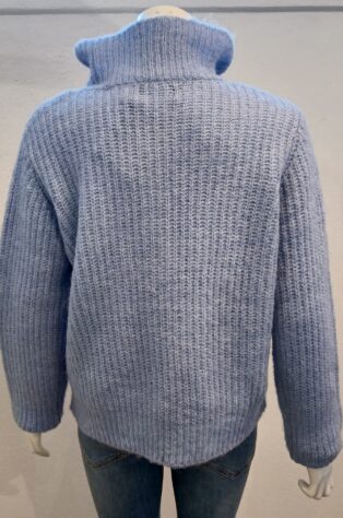 Pieces – Kamilla Half Zip Knit – Hydrangea