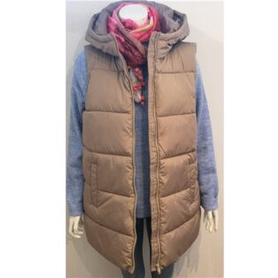 Pieces – Bee Puffer Gilet – Silver Mink