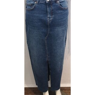 Pieces – Juliana Ankle Denim Skirt – Medium Blue