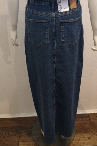 Pieces – Juliana Ankle Denim Skirt – Medium Blue