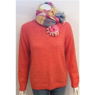 Pieces – Juliana Long Sleeve Knit – Tangerine