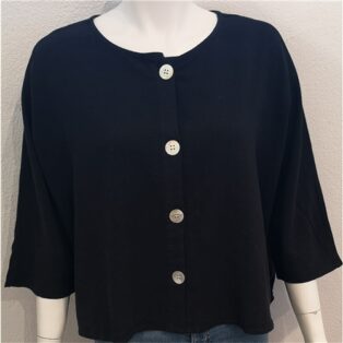 Dreams – Crop Button Thru Jacket – Black