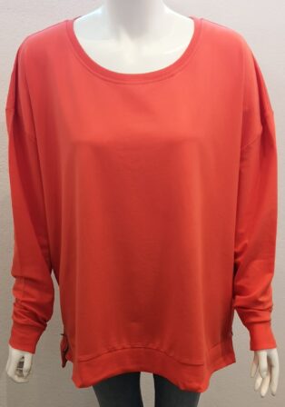 Dreams – Zip Detail Sweatshirt – Papaya