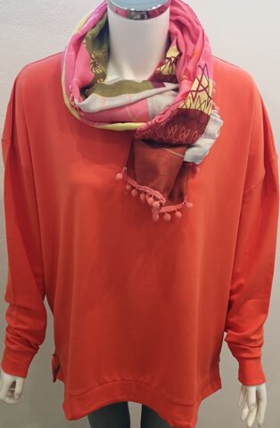 Dreams – Zip Detail Sweatshirt – Papaya