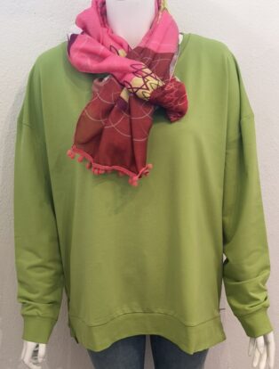 Dreams – Zip Detail Sweatshirt  – Kiwi Green