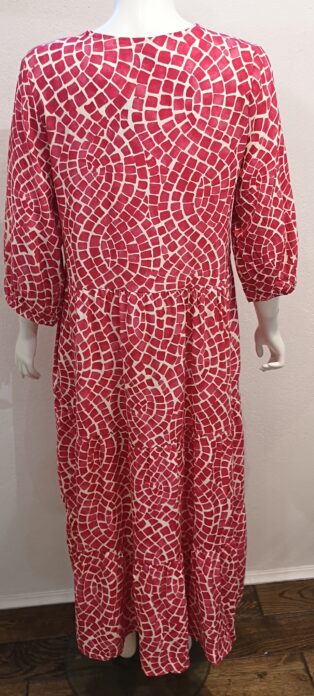 Dreams – Mosaic Twist Tiered Dress – Raspberry