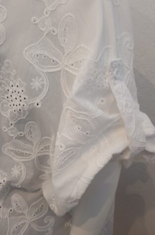 Diverse – Rochelle 100% Cotton Embroidered Cotton Shirt – White