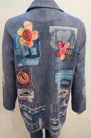 Sarah Tempest – Flower Print Blazer – Denim Blue