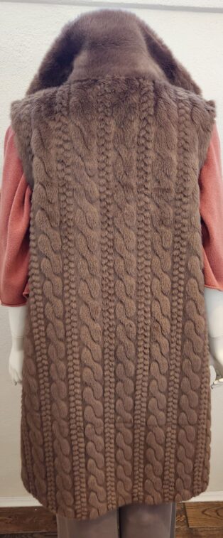 Sarah Tempest  – Faux  Fur Gilet with Pockets – Mink Colour