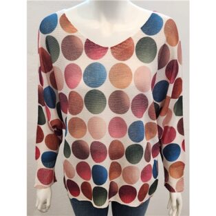 Sarah Tempest – Digital Print Top with Circles – Multicolour