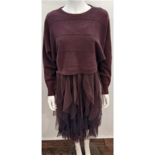 Diverse – Una – Tuille Jumper Dress – Chocolate
