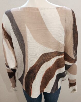 Sarah Tempest – Digital Print Jumper – Cream & Gold