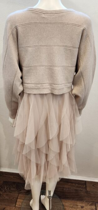 Diverse – Una – Tuille Jumper Dress – Champagne