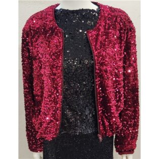 Diverse – Virginia – Sequinned Jacket – Ruby Red