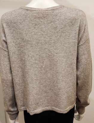 Sarah Tempest – Cropped Fine Knit Jumper – Taupe