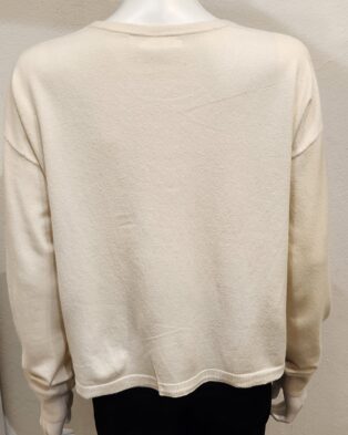Sarah Tempest – Cropped Fine Knit Jumper – Cream