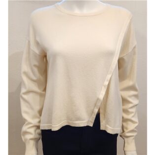 Sarah Tempest – Cropped Fine Knit Jumper – Cream